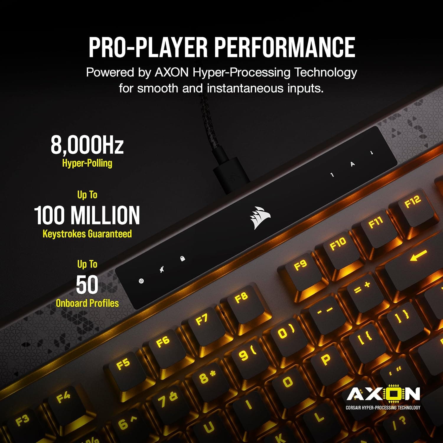 Teclado Gamer Corsair K70 MAX RGB — Interruptores MGX Magnéticos Ajustables, 8000Hz, Gris Acero vista 3