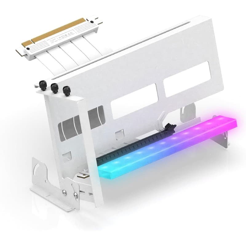Soporte GPU Vertical EZDIY-FAB RGB All White PCIe 4.0 Ajustable