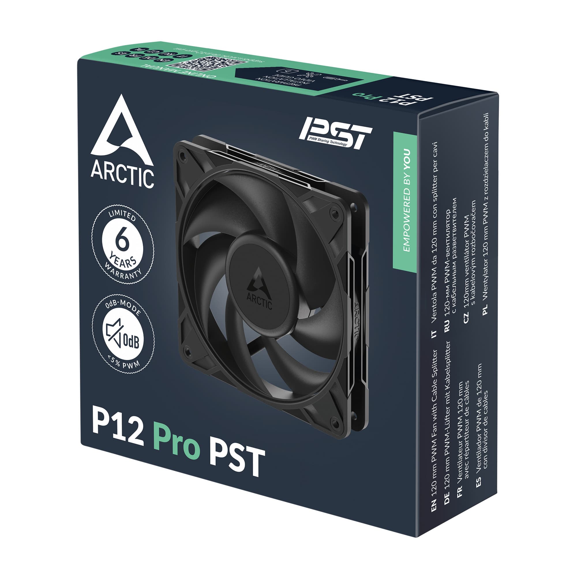 Ventilador ARCTIC P12 Pro PST 120mm PWM Alta Presión Negro vista 4