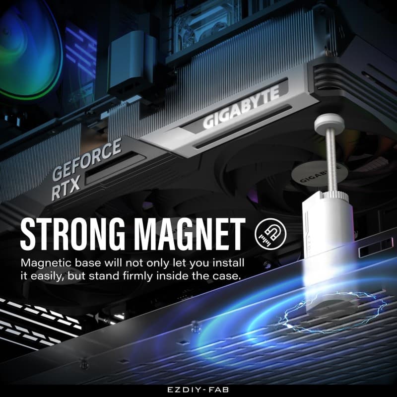 Soporte GPU EZDIY-FAB Ajustable Blanco vista 5