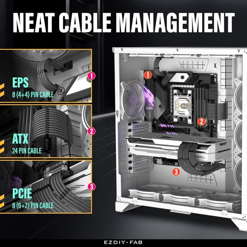 Kit Extensión de Cables Modular EZDIY-FAB V2 Carbon 300mm vista 5