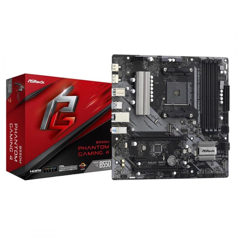 Placa Madre ASRock B550M Phantom Gaming 4 AM4 Micro-ATX