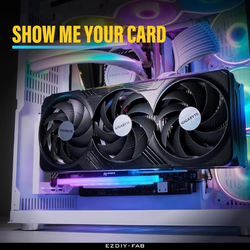 Soporte GPU Vertical EZDIY-FAB PCIe 4.0 All White con LED ARGB vista 5