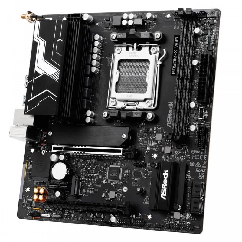 Placa Madre ASRock B850M-X WiFi AM5 DDR5 PCIe 5.0 Micro ATX vista 2