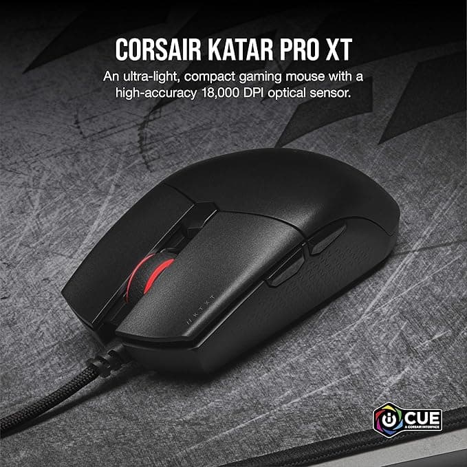Mouse Gamer Corsair KATAR PRO XT — 18.000 DPI, Ultraligero 73 g, RGB vista 3