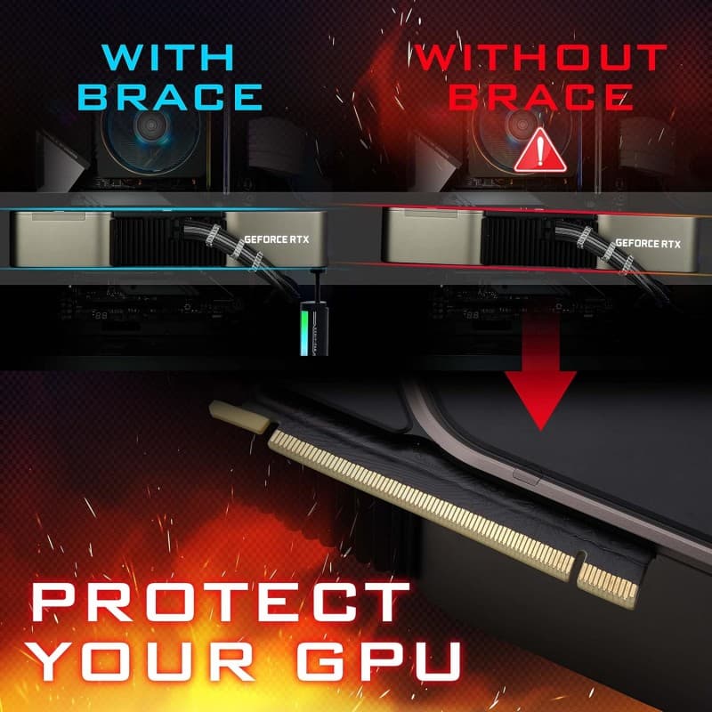 EZDIY-FAB Soporte GPU RGB 5V - Estabilizador de Tarjeta Gráfica vista 4