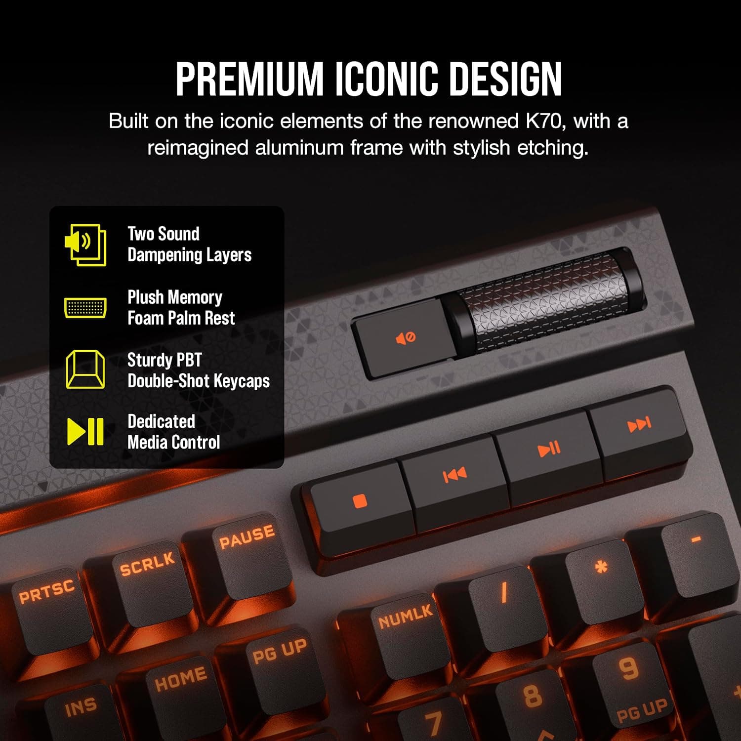 Teclado Gamer Corsair K70 MAX RGB — Interruptores MGX Magnéticos Ajustables, 8000Hz, Gris Acero vista 2