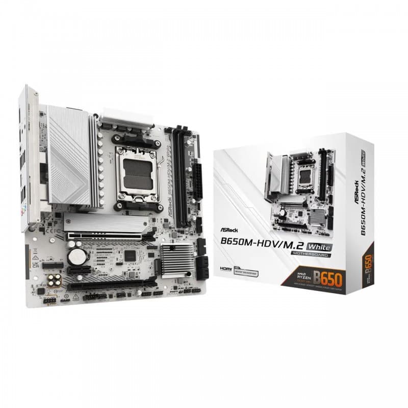 Placa Madre ASRock B650M-HDV/M.2 White Micro ATX AM5 PCIe 5.0