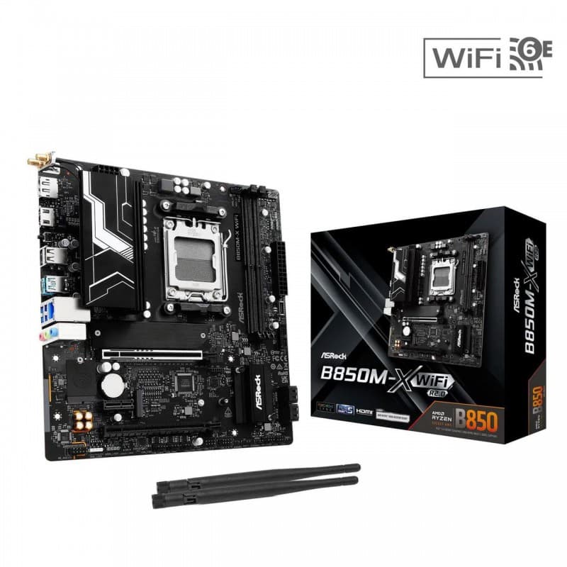 Placa Madre ASRock B850M-X WiFi AM5 DDR5 PCIe 5.0 Micro ATX