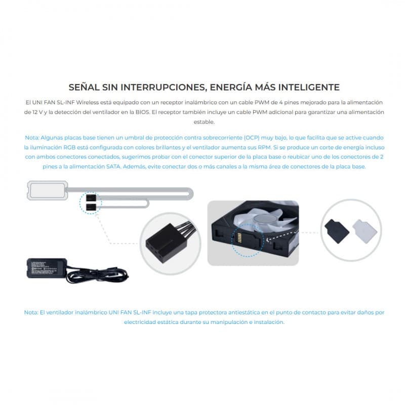 Lian Li UNI FAN SL-INF 120mm Pack x3 Blanco Wireless vista 3