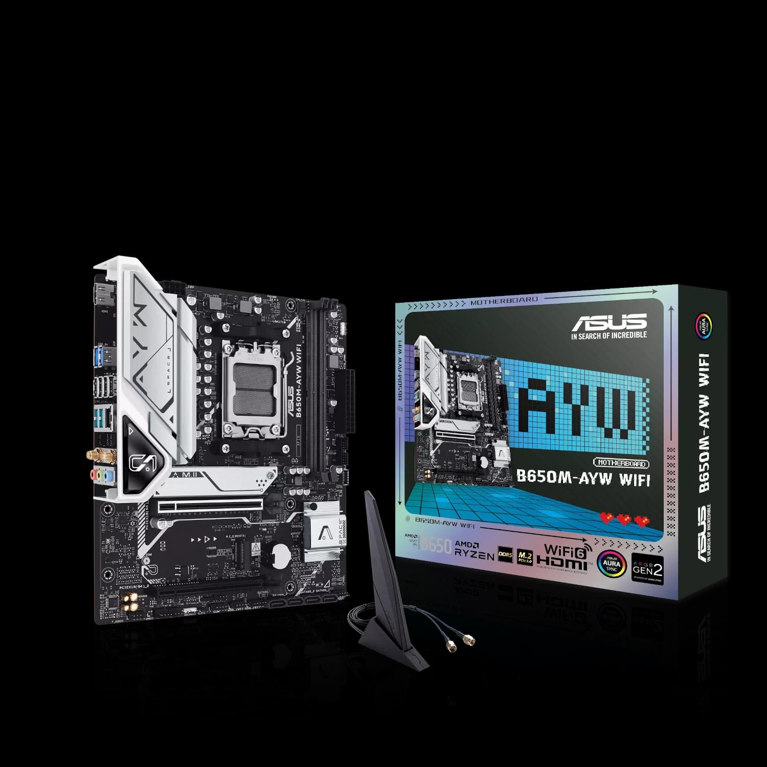 Placa Madre ASUS B650M-AYW WIFI DDR5 AM5 Micro-ATX PCIe 5.0 M.2 WiFi 6
