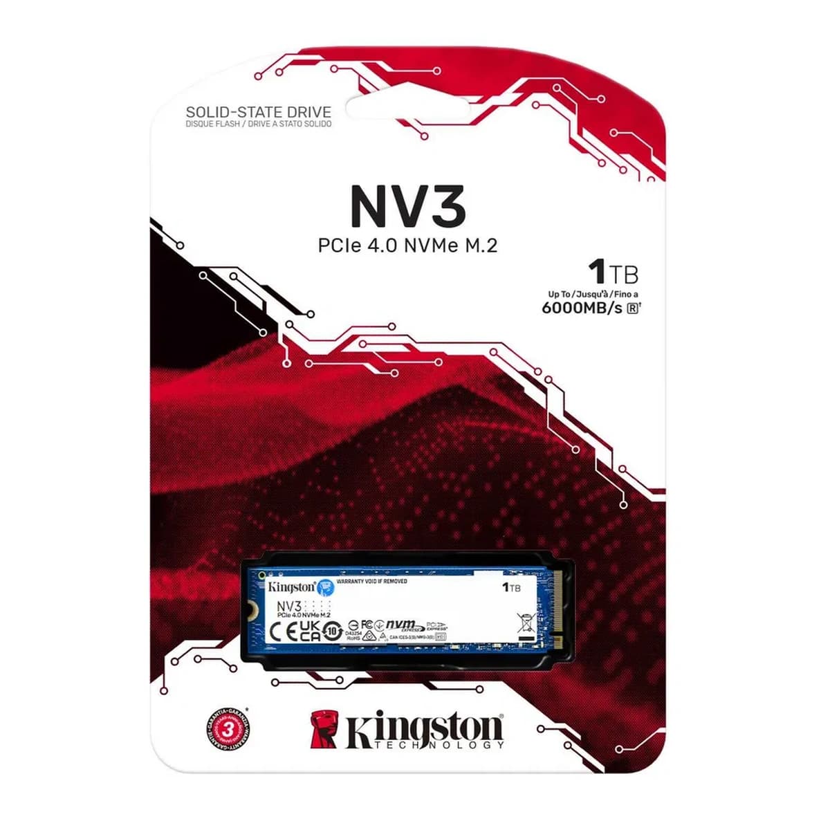 SSD Kingston NV3 1TB M.2 (2280) NVMe PCIe 4.0 (SNV3S/1000G)
