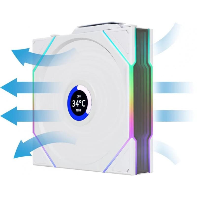 Lian Li UNI Fan TL LCD 120 Wireless 3-Pack Reverse White vista 2