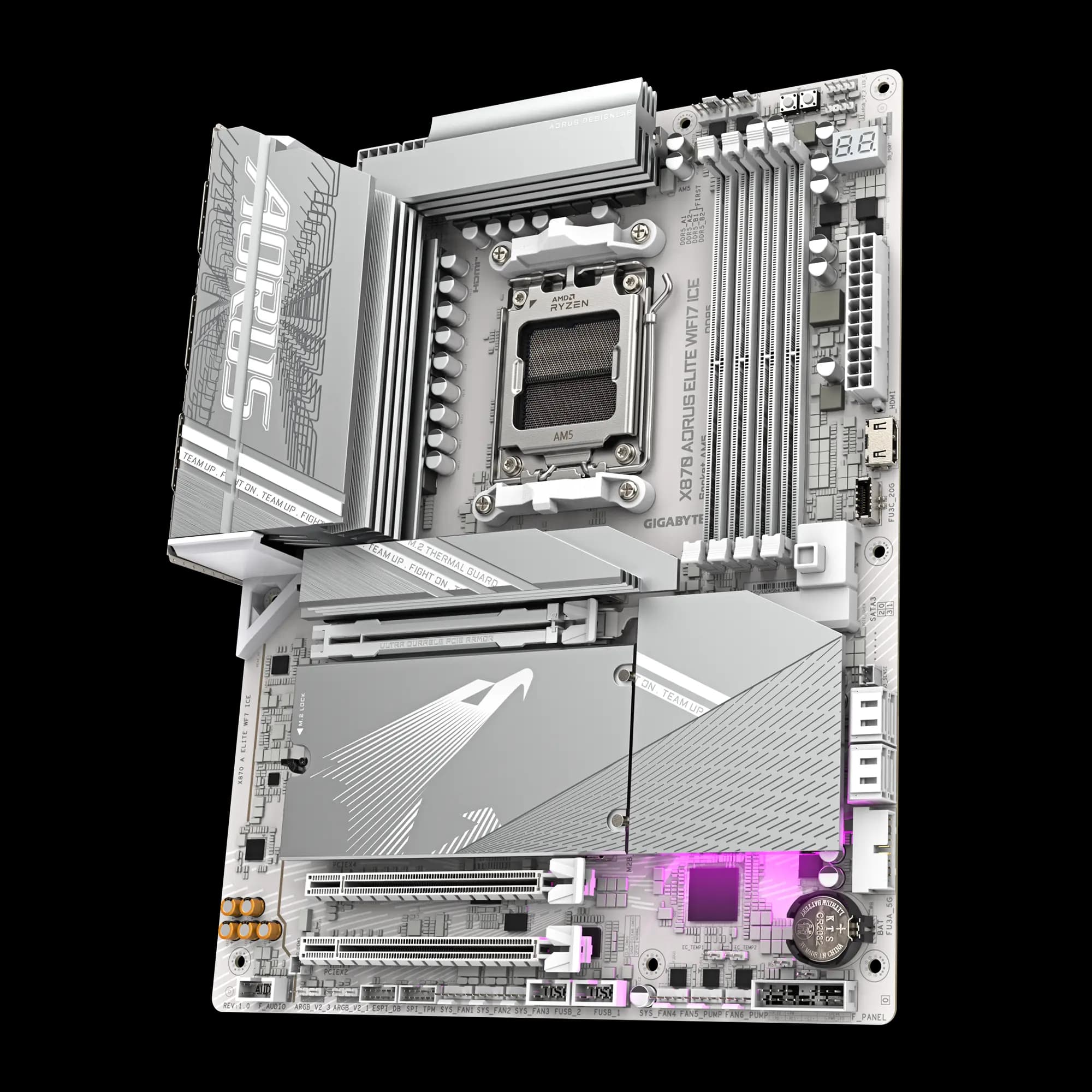 Placa madre Gigabyte X870 AORUS ELITE WIFI7 ICE vista 4