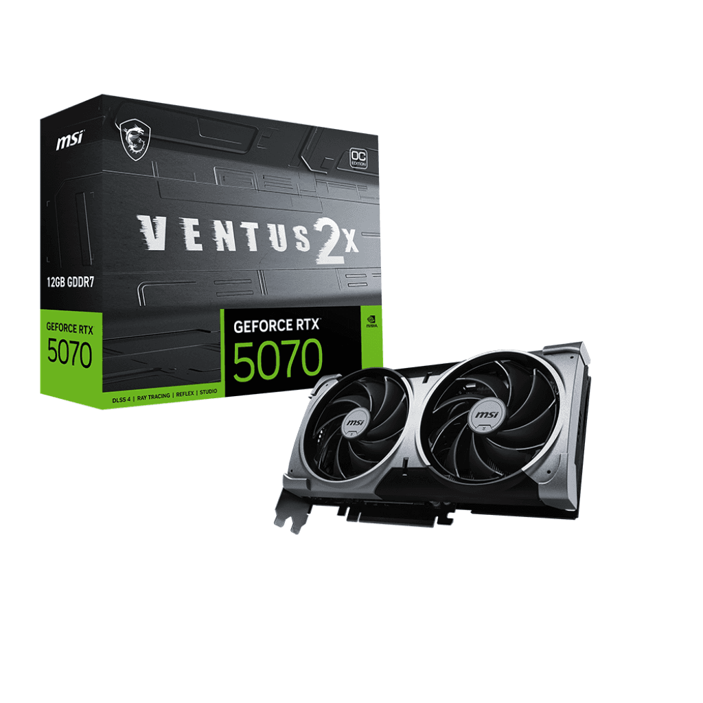 Tarjeta de Video MSI Ventus 2X OC GeForce RTX 5070 12GB GDDR7 PCIe 5.0 vista 1