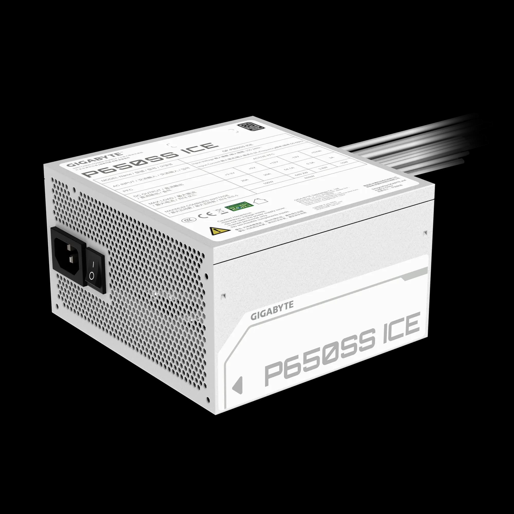 Fuente de poder Gigabyte 650w P650SS ICE 80+ Silver vista 5