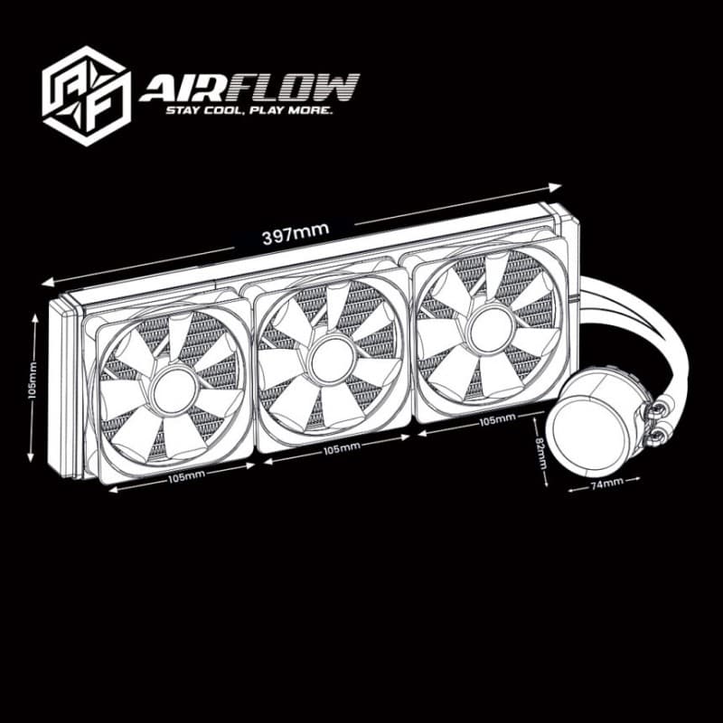 Refrigeración Líquida Airflow H360 BLACK RGB 360mm vista 2