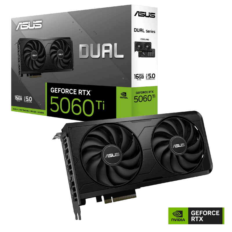 Tarjeta de Video ASUS RTX 5060 Ti Dual EVO OC 16GB GDDR7 PCIe 5.0