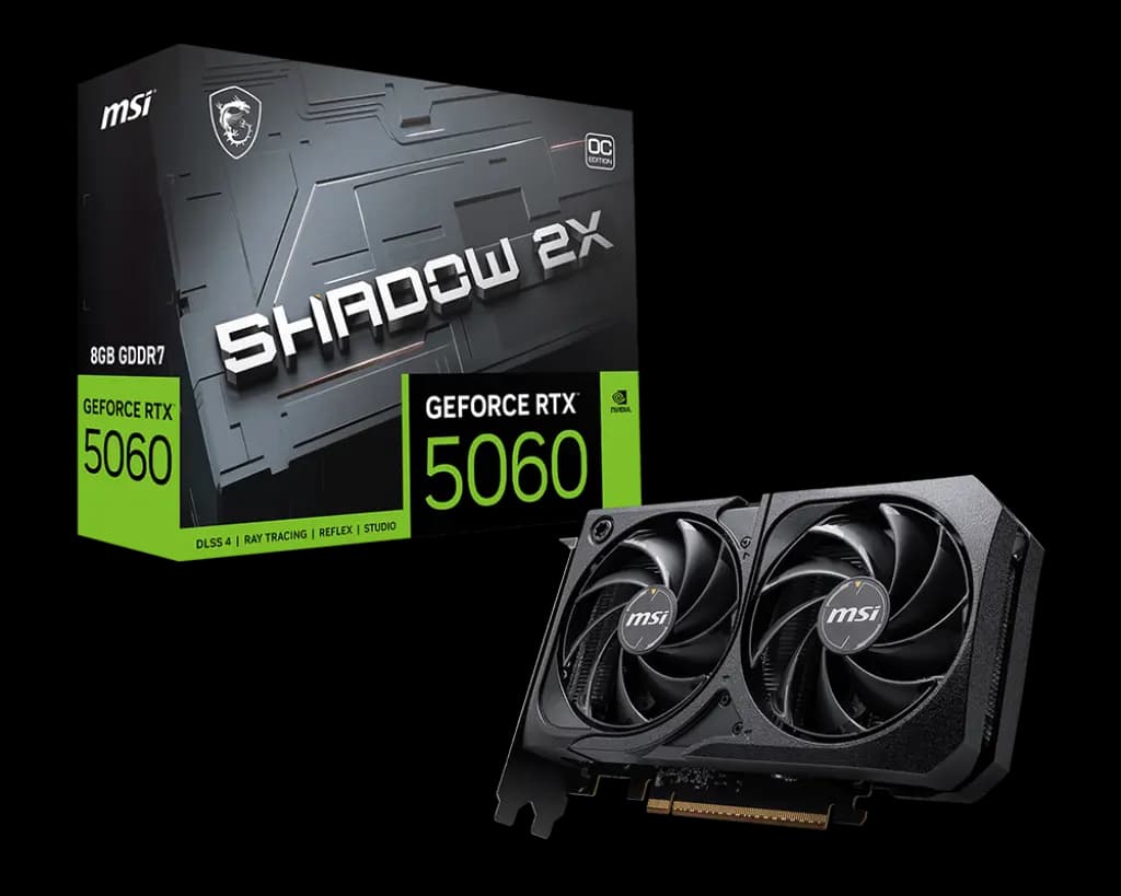 Tarjeta de video MSI GeForce RTX™ 5060 SHADOW 2X OC 8GB GDDR7 [G5060-8S2C] vista 1