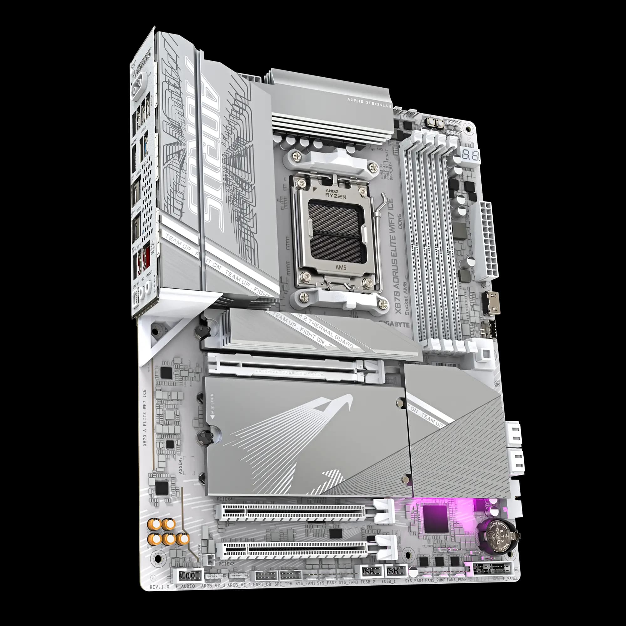 Placa madre Gigabyte X870 AORUS ELITE WIFI7 ICE vista 3