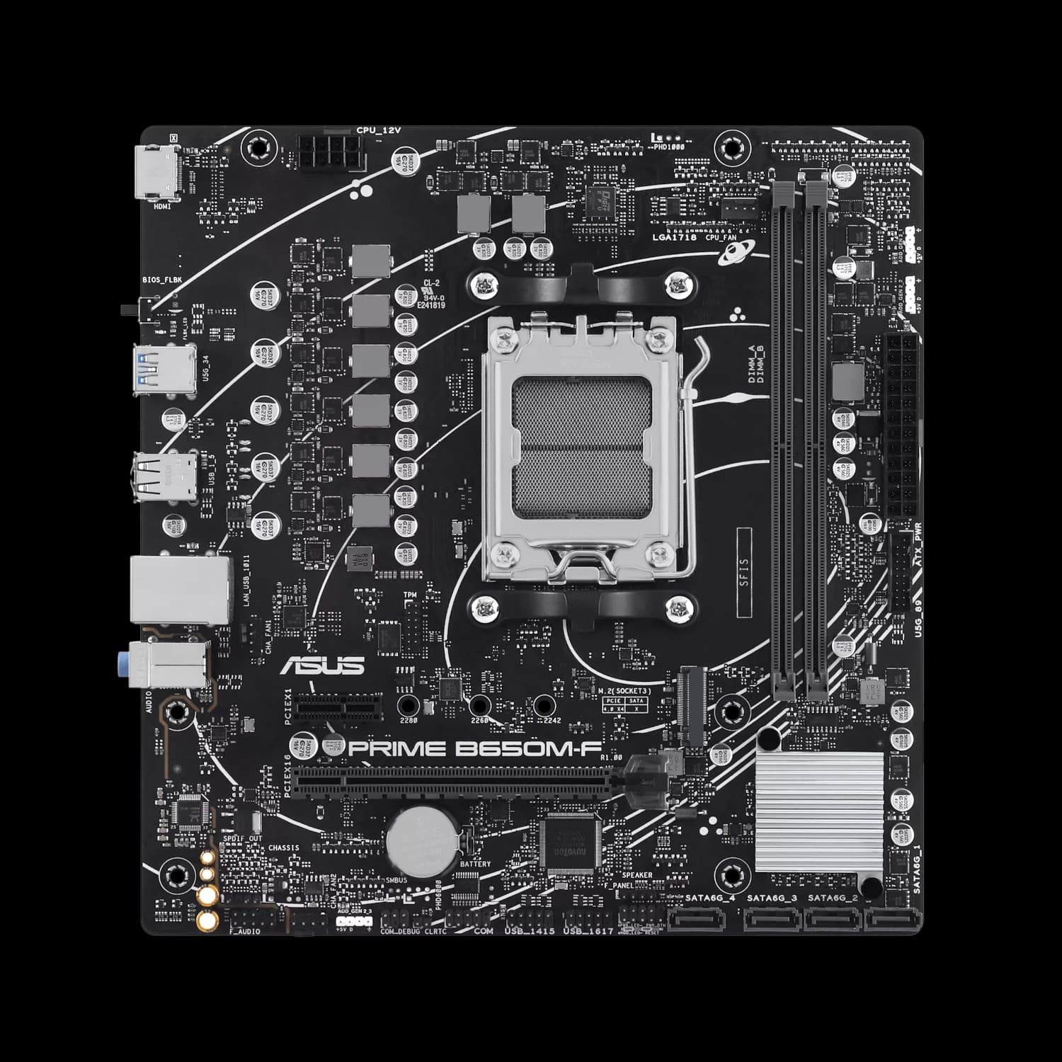 Placa Madre ASUS PRIME B650M-F AM5 DDR5 M.2 HDMI Micro ATX vista 2