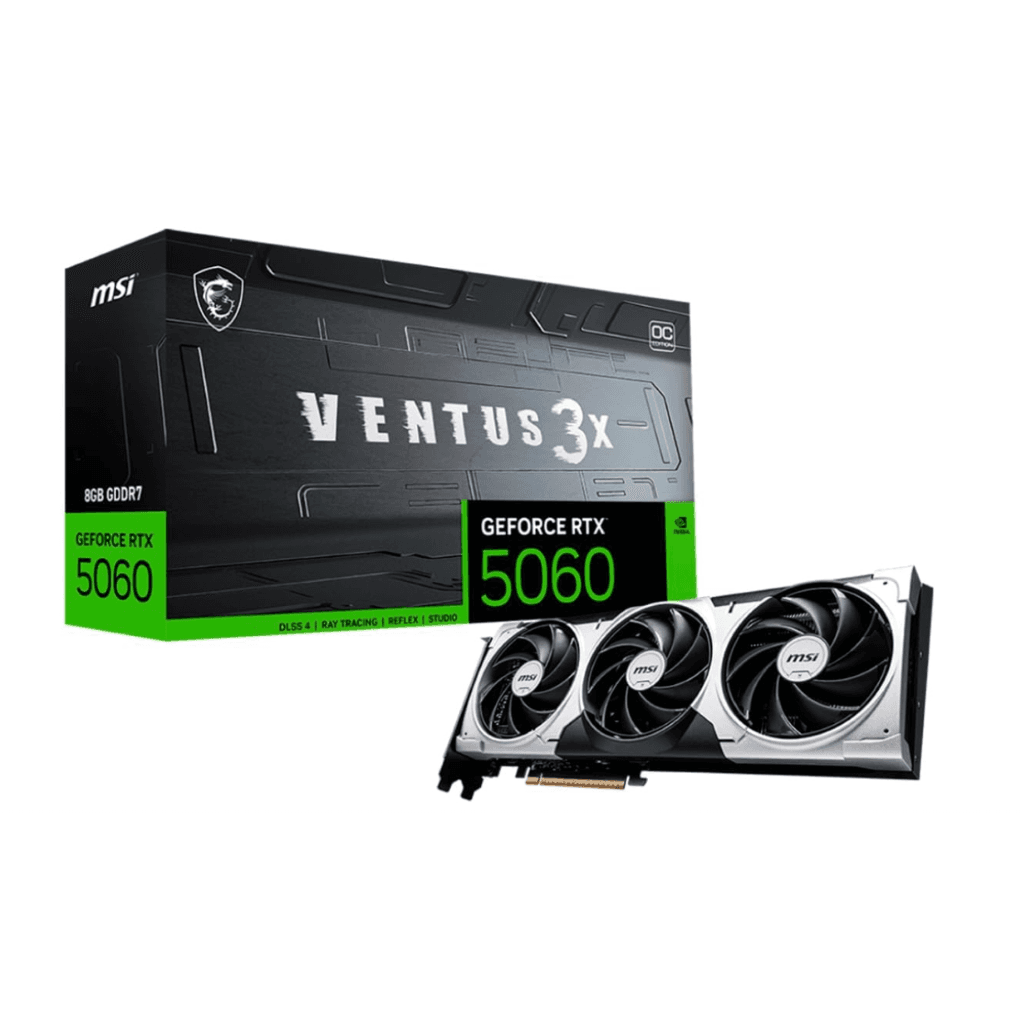 Tarjeta de Video MSI GeForce RTX 5060 Ventus 3X OC 8GB GDDR7 vista 1