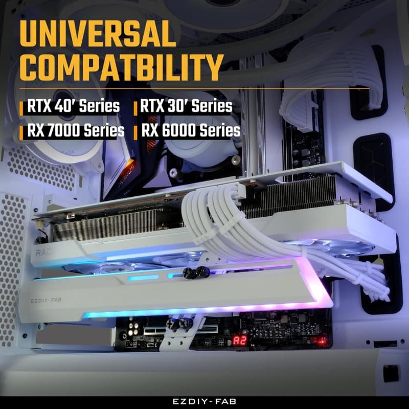 Soporte GPU EZDIY-FAB White Tipo Deslizante ARGB vista 4