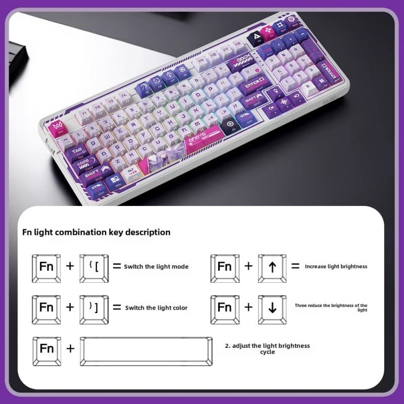 Teclado Mecánico Dareu A98 POWERS 98% RGB Wireless vista 3