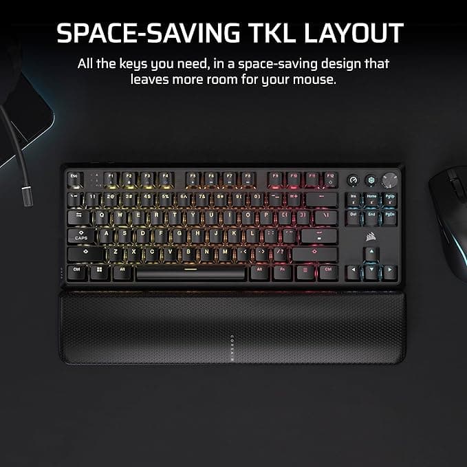 Teclado Mecánico Gamer CORSAIR K70 CORE TKL WIRELESS RGB — MLX Red v2, Inalámbrico, TKL Compacto vista 2