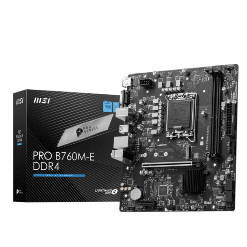 Placa Madre MSI PRO B760M-E DDR4 LGA 1700 M.2 HDMI VGA Micro ATX vista 1