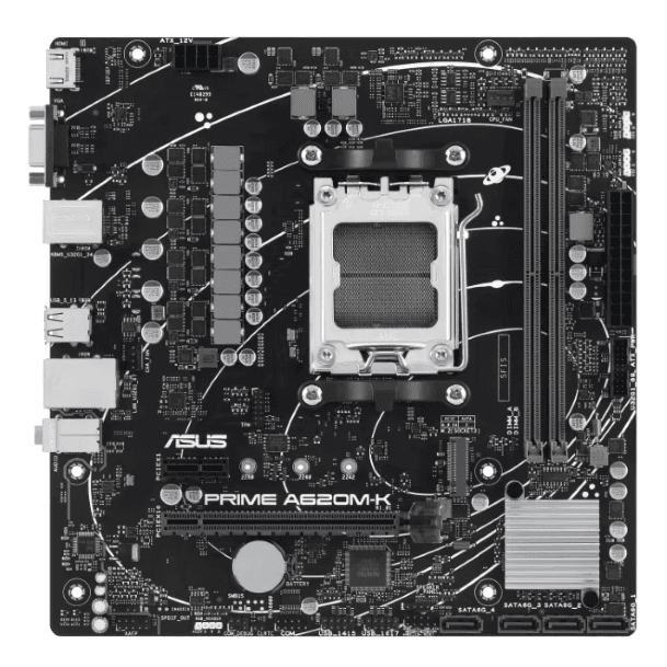Placa Madre ASUS PRIME A620M-K AM5 DDR5 M.2 HDMI VGA Micro ATX vista 2