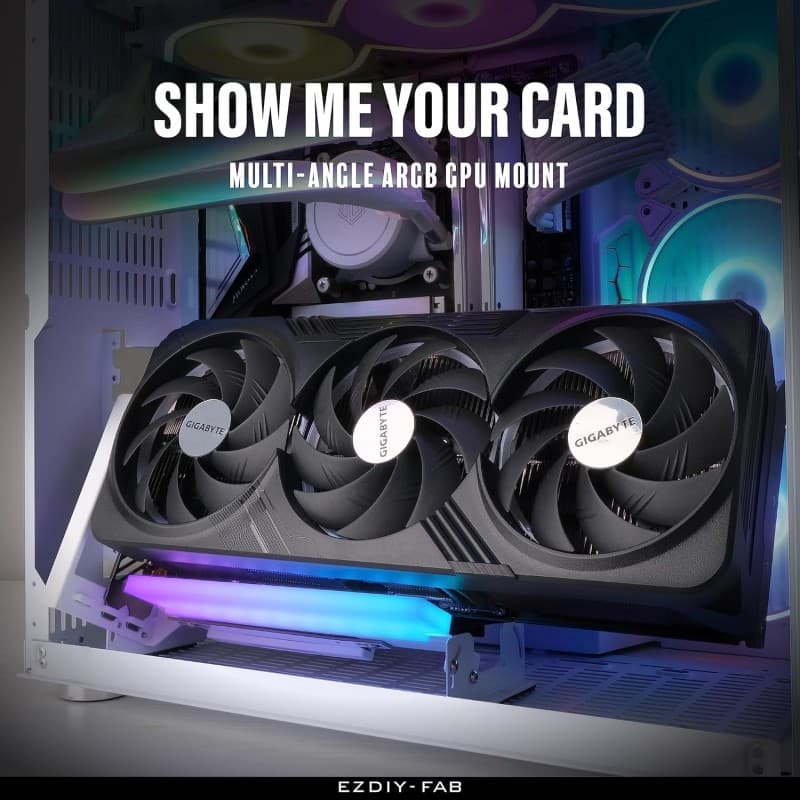 Soporte GPU Vertical EZDIY-FAB RGB All Black PCIe 4.0 Ajustable vista 5