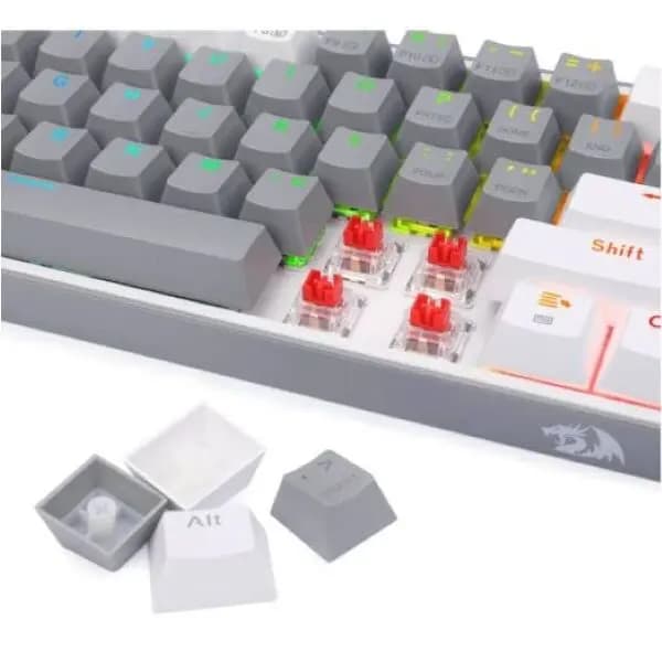 Teclado Mecánico Redragon Fizz Pro Grey/White RGB Wireless K616-RGB GW vista 2