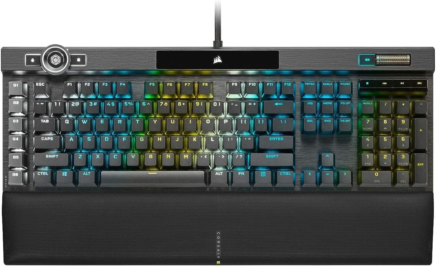 Teclado Gamer Corsair K100 RGB — OPX Optical-Mechanical, 8000Hz, Macro Keys, Negro vista 1