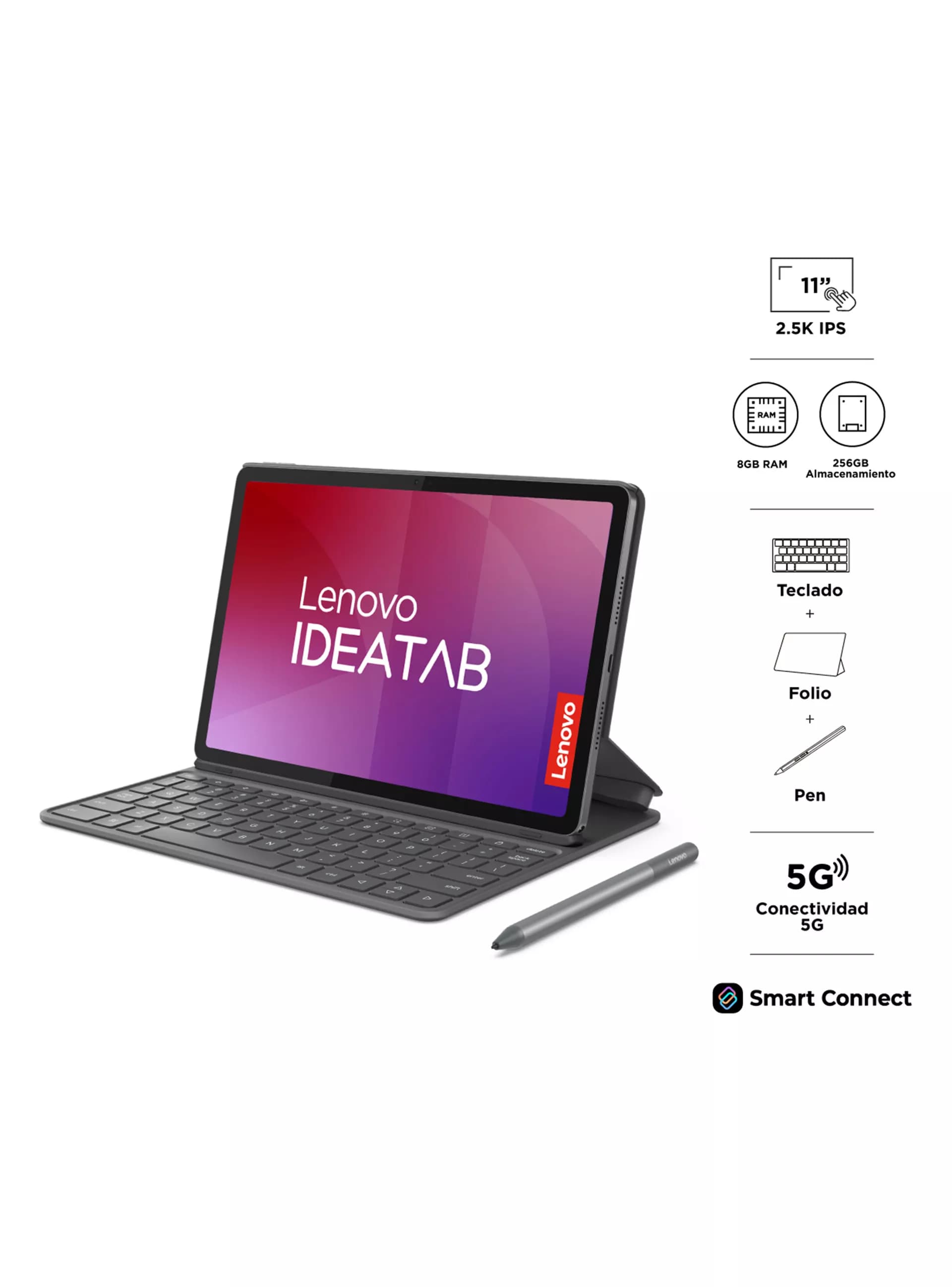 Tablet Lenovo IdeaTab 11" 5G 8GB 256GB con Teclado + Pen + Funda vista 4