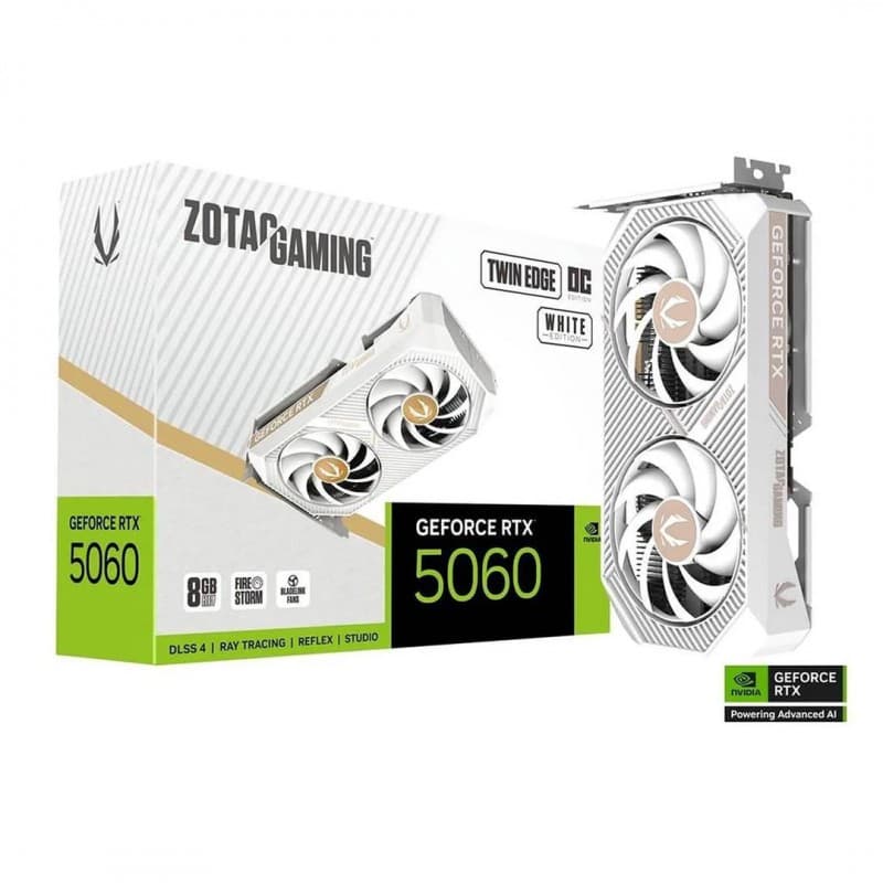 Tarjeta de Video ZOTAC RTX 5060 Twin Edge OC White 8GB GDDR7 PCIe 5.0