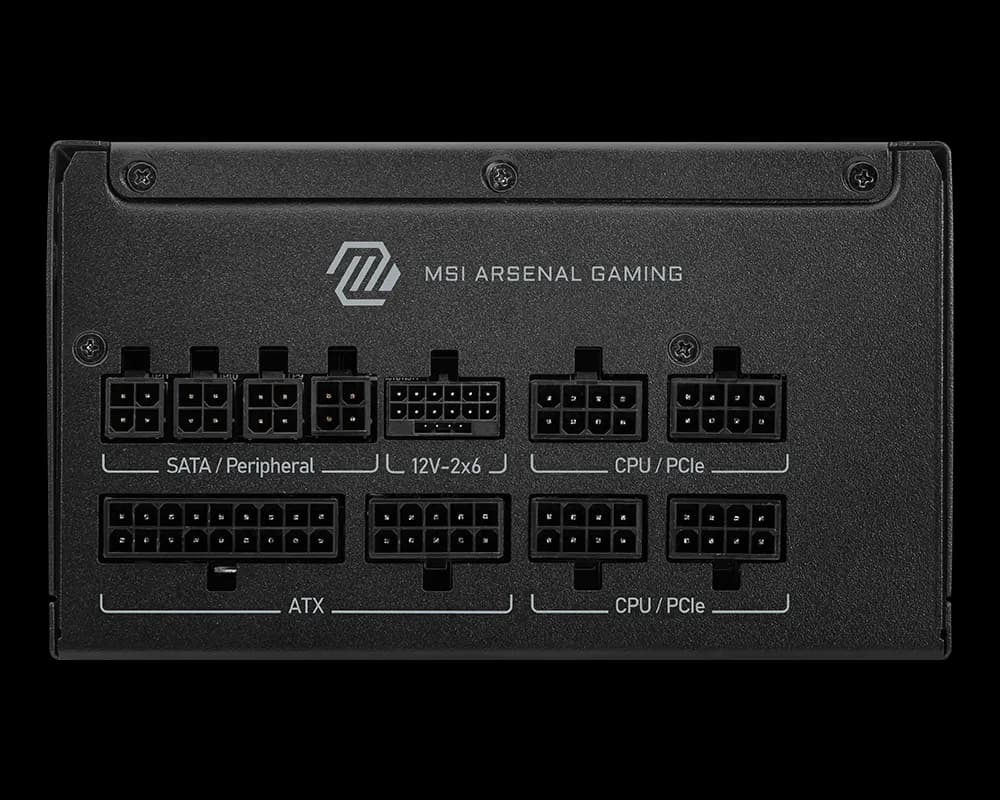 Fuente de Poder MSI MAG A850GLS PCIE5 850W 80 Plus Gold ATX Modular vista 3