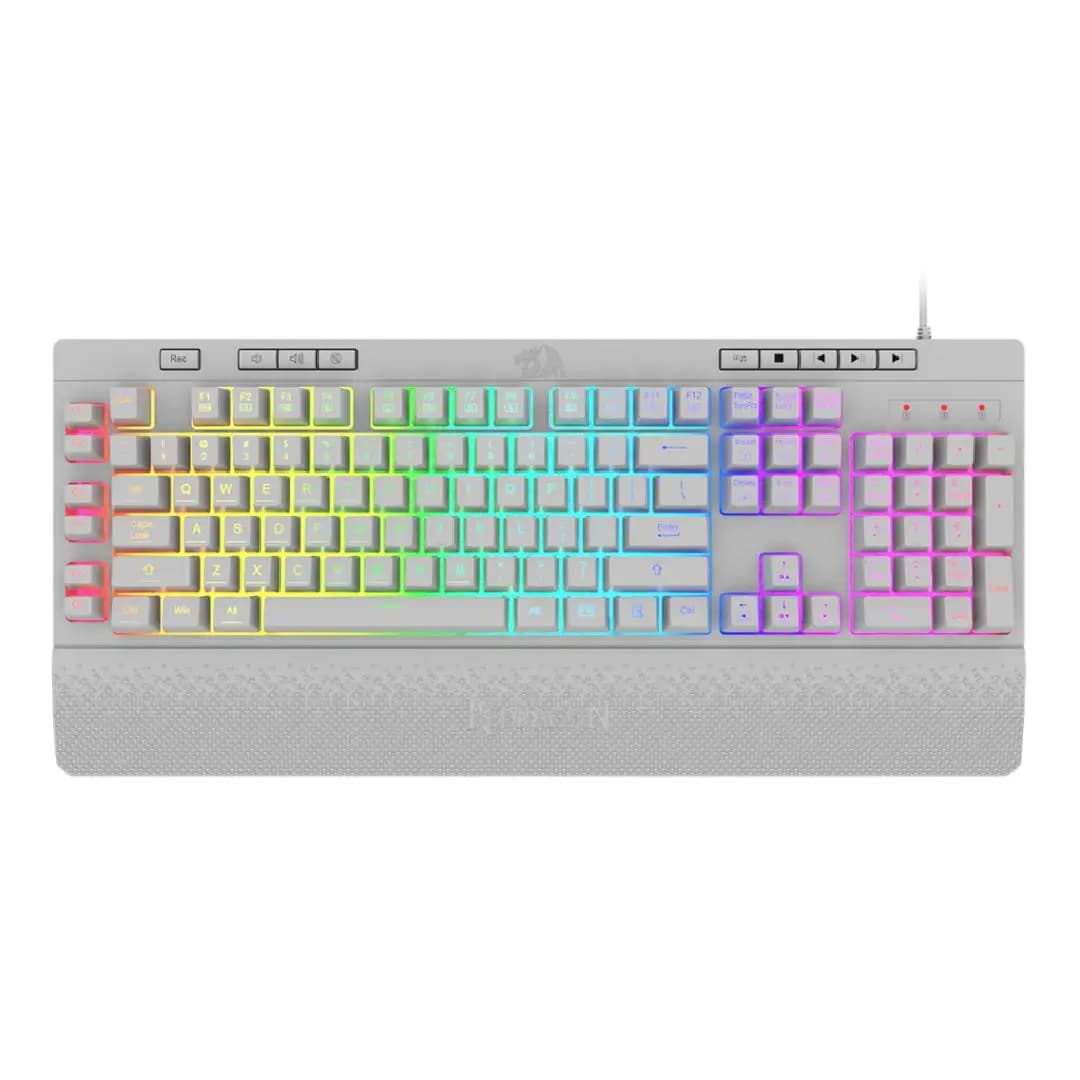Teclado Gamer - Redragon Shiva K512W-RGB  - 100% FullSize (QWERTY + Numérico) - RGB - USB 2.0 - Español - Blanco vista 1