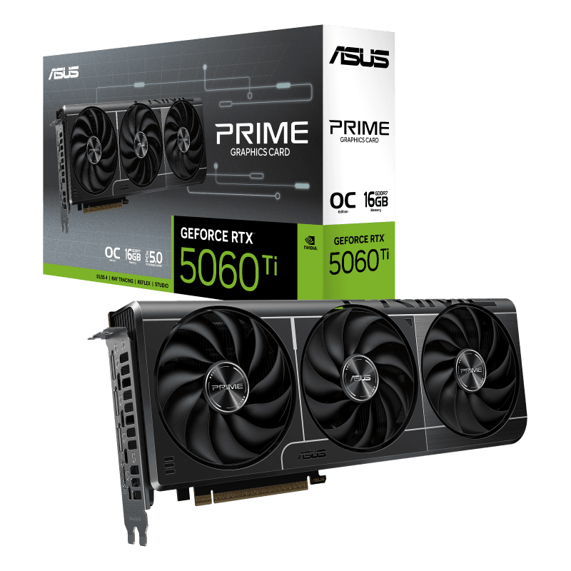 Tarjeta de Video ASUS Prime GeForce RTX 5060 Ti OC 16GB GDDR7 PCIe 5.0