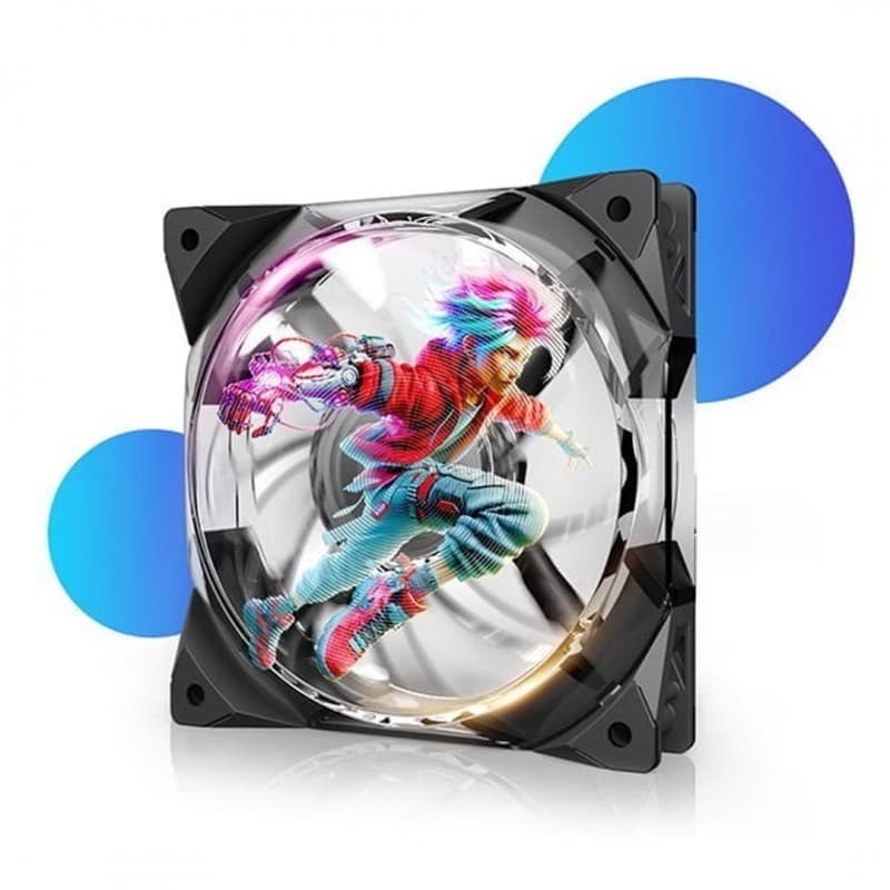 Ventilador Holográfico Dynatron HOLO120 RGB 120mm PWM vista 1