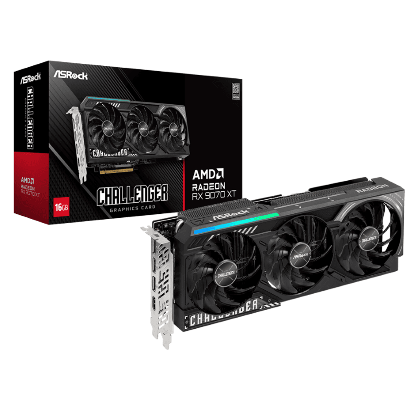 Tarjeta de Video ASRock Challenger Radeon RX 9070 XT OC 16GB GDDR6 PCIe 5.0
