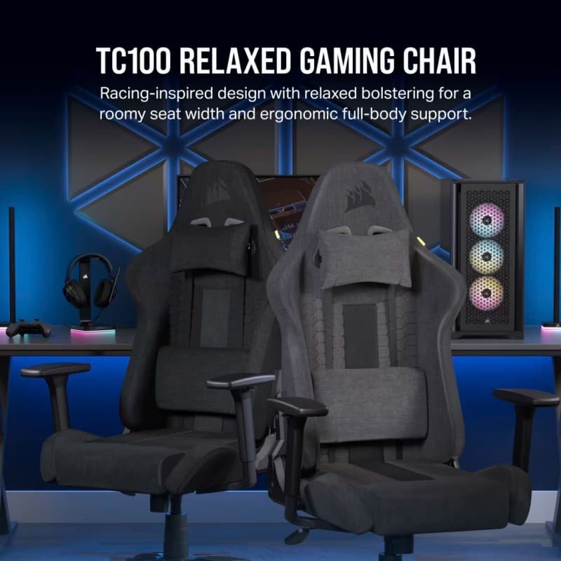 Silla Gamer Corsair TC100 RELAXED Tela Negro/Gris vista 2