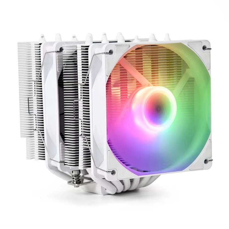 Disipador CPU AIRFLOW 622 White ARGB Doble Torre 6 Heatpipes