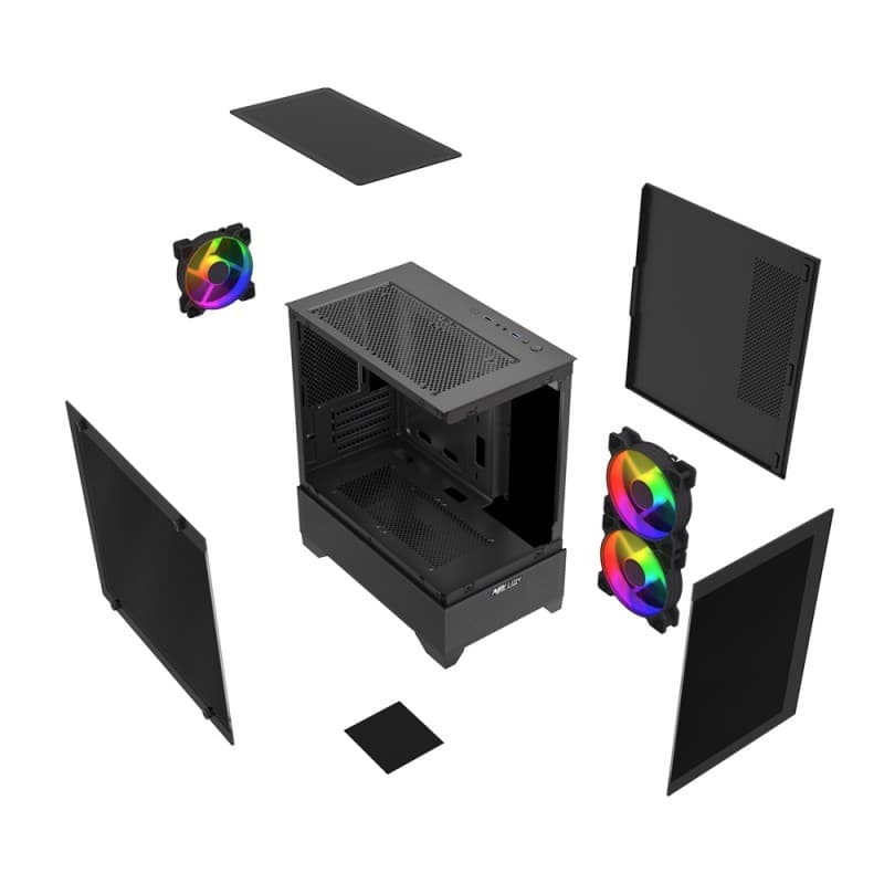 Gabinete AirFlow 10D10 MAX Micro-ATX RGB vista 5