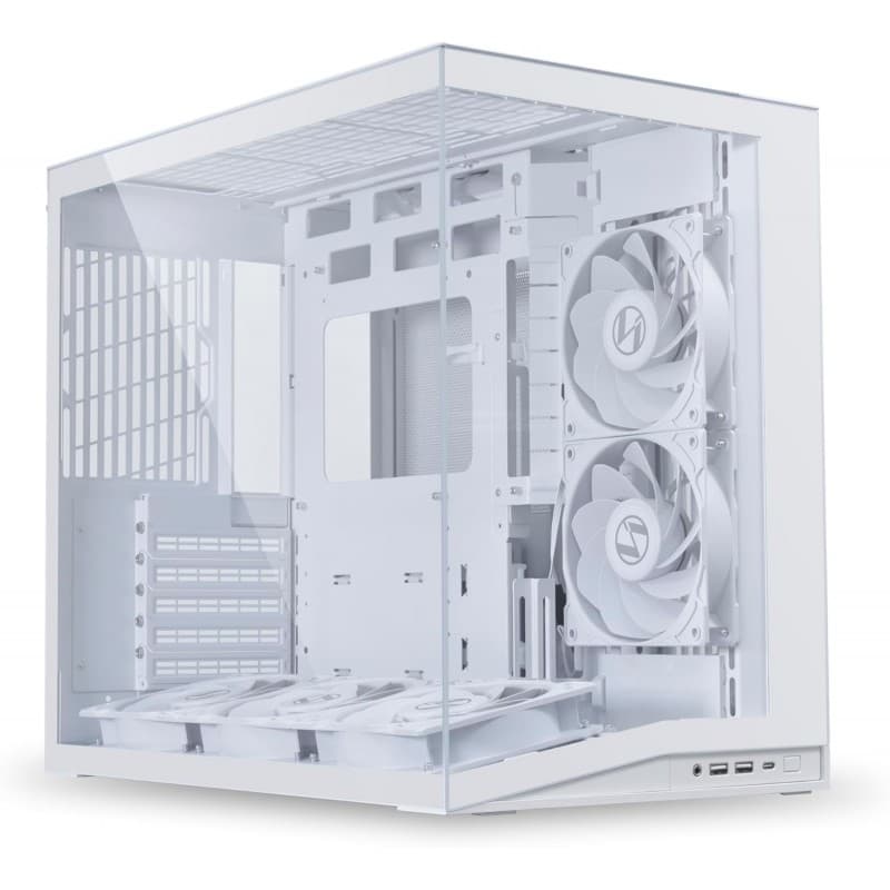 Gabinete Lian Li O11D Mini V2 Flow ATX Blanco con 5 Ventiladores