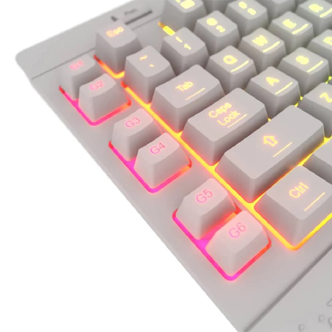 Teclado Gamer - Redragon Shiva K512W-RGB  - 100% FullSize (QWERTY + Numérico) - RGB - USB 2.0 - Español - Blanco vista 3
