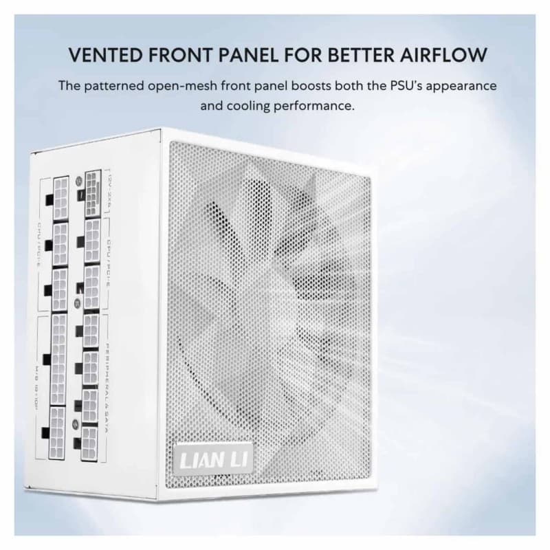 Fuente de Poder Lian Li SX1200P 1200W 80+ Platinum Modular Blanca vista 2