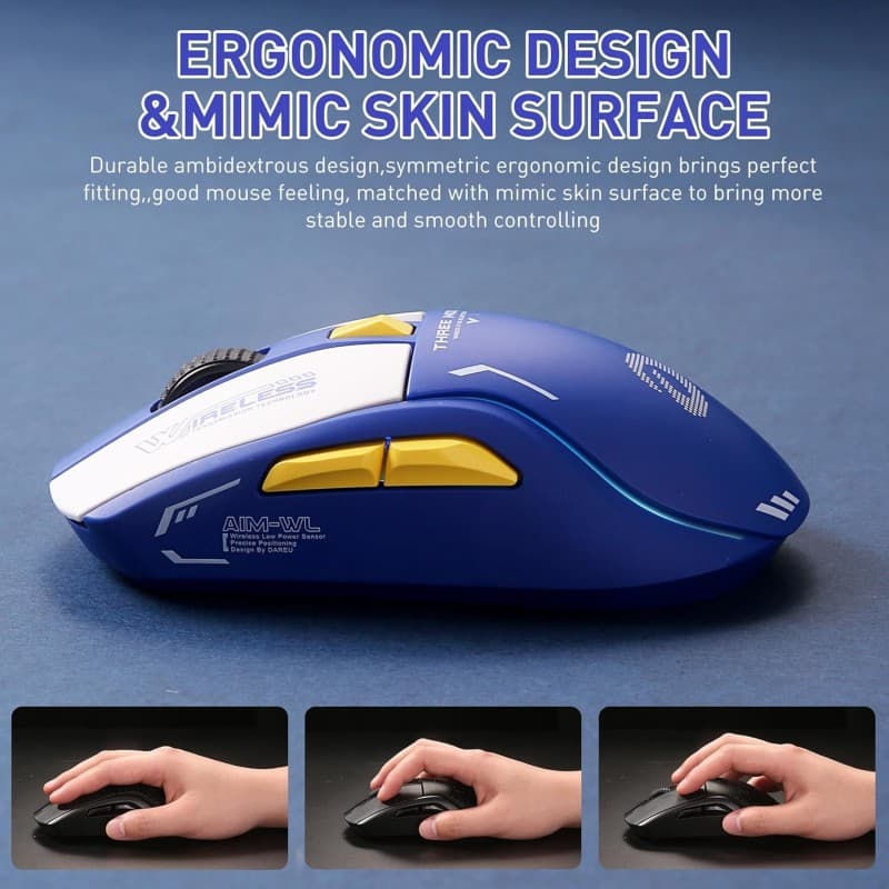 DAREU A950 Blue - Ratón Gaming Inalámbrico 12000 DPI vista 3