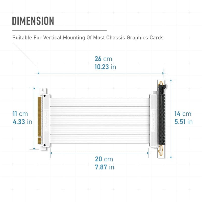 Cable Riser EZDIY-FAB PCIe 4.0 20cm Flexible Blanco vista 4