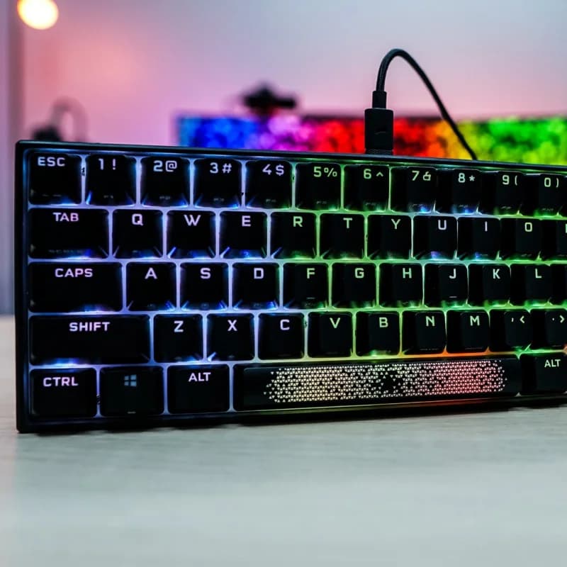Teclado Mecánico Corsair KB K65 RGB MINI 60% CHERRY MX Red Inglés CH-9194010-NA vista 2